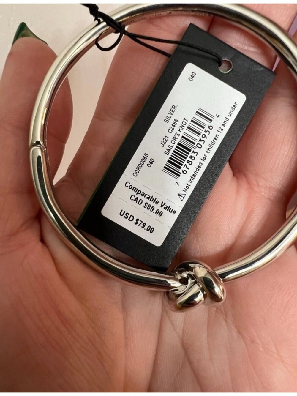 Kate Spade Sailor’s Knot Hinge Silver Bracelet - Picture 6 of 6